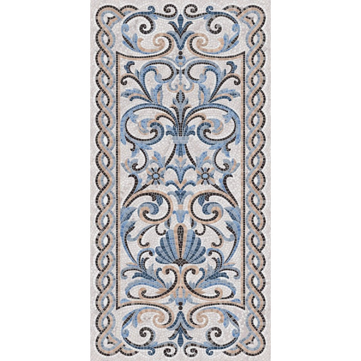 SG590902R | Мозаика синий декорированный лаппатированный Ковры