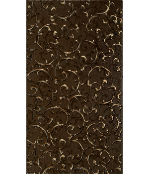 Настенная плитка декор орнамент Анастасия1645-0094 25х45 шоколад