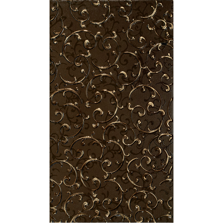 1645-0094 | Настенная плитка декор орнамент Анастасия1645-0094 25х45 шоколад Lasselsberger Ceramics