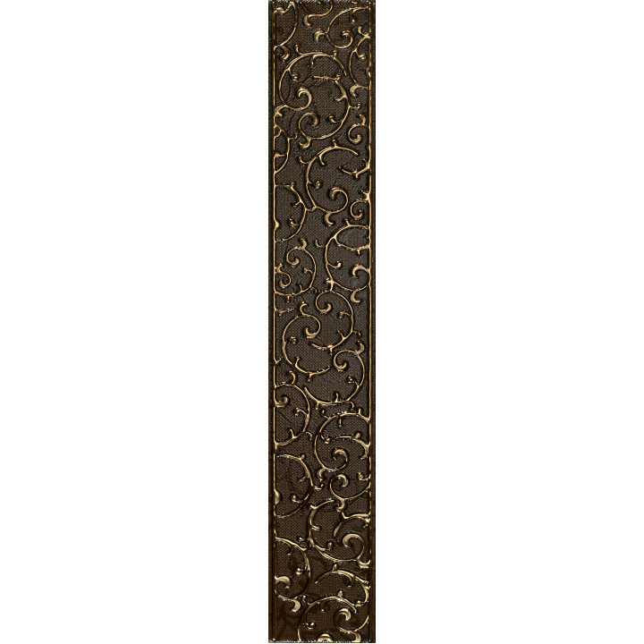 1504-0133 | Бордюр настенный орнамент Анастасия 1504-0133 7,5х45 шоколад Lasselsberger Ceramics