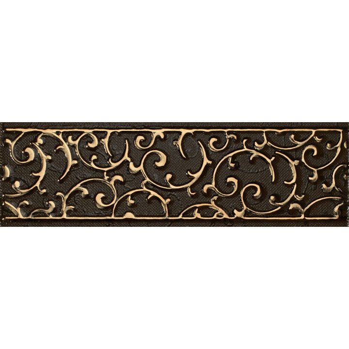 1502-0605 | Бордюр настенный орнамент Анастасия 1502-0605 25х7,5 шоколад Lasselsberger Ceramics