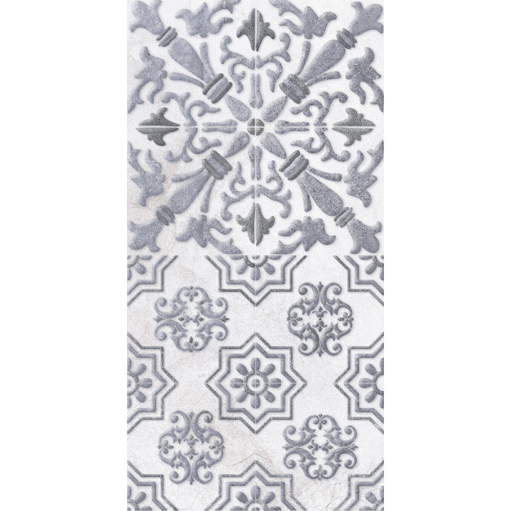 1641-0091 | Настенная плитка декор1 Кампанилья 1641-0091 20x40 серый Lasselsberger Ceramics