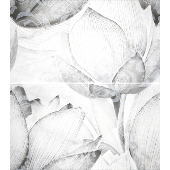 1609-0019 | Панно настенное Каррарский Мрамор 1609-0019 50x45 цветы (комплект из 2 шт) Lasselsberger Ceramics