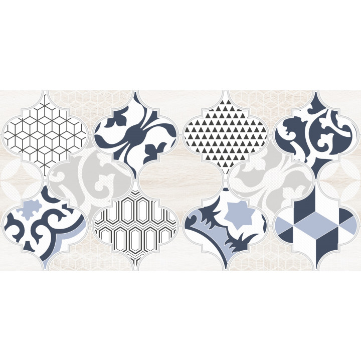 1641-8629 | Настенная плитка декор1 Мореска 1641-8629 20х40 синяя Lasselsberger Ceramics