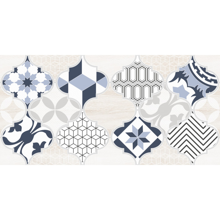 1641-8630 | Настенная плитка декор2 Мореска 1641-8630 20х40 синяя Lasselsberger Ceramics