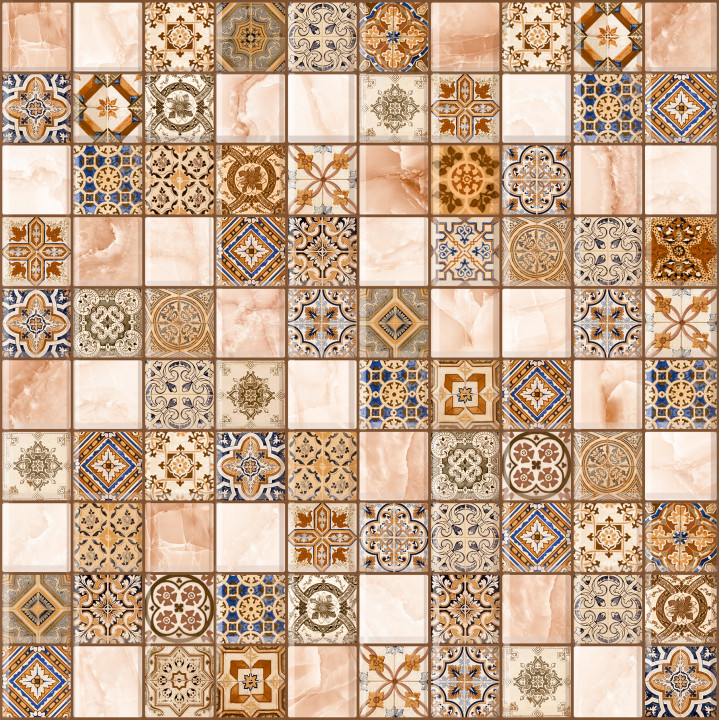 5032-0199 | Настенная плитка арт-мозайка Орнелла 5032-0199 30х30 универсальная коричневая Lasselsberger Ceramics